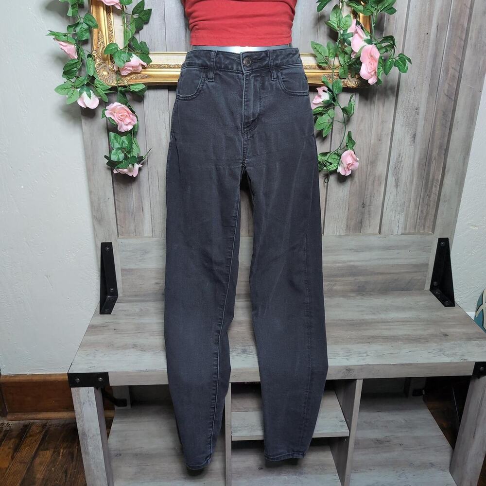 American eagle black high waisted straight leg jeans